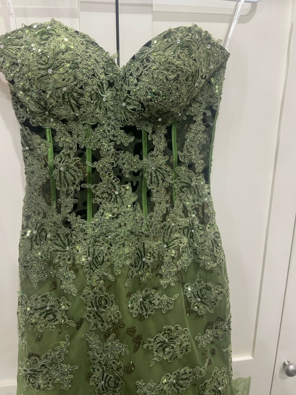 Jovani olive green mermaid prom dress - Picture 2 of 5